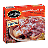 Stouffer's Classics creamed chipped beef; tender strips of dried beef in a seasoned creamy sauce Left Picture